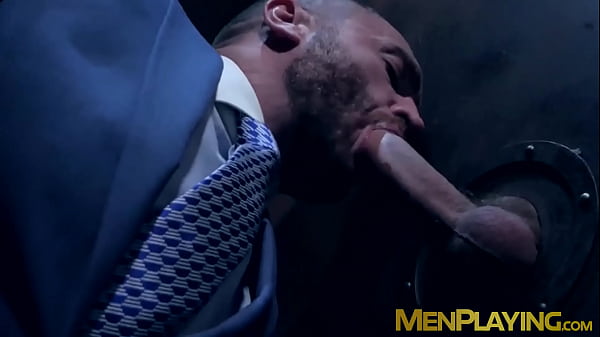 Businessman analfucked at glory hole