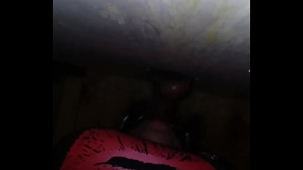Excited sissygurl deepthroats entire 10″ black bull cock thru a glory hole
