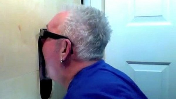 Hardcore fills mouth with glory hole cock