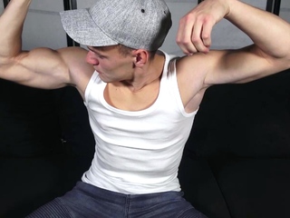 Hunk straight boy Mitchel Jacobson solo