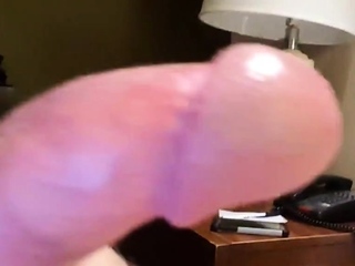 Jerking off in hotel.  Big cum shot. Hairy Bear
