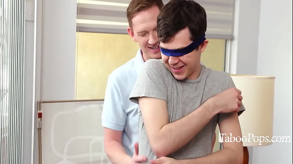 Sexy Twink Gets A Surprise Taste Test Of His Stepdad’s HUGE White Cock While Blindfolded