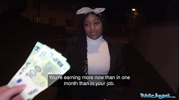 This Brazilian babe had large boobies and splendid round black booty – Public Agent