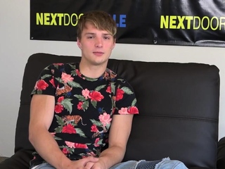 Casting athletic stud solo jerking off