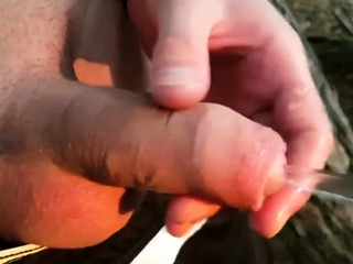 Pissing Outdoors with a Big-Cocked Hunk