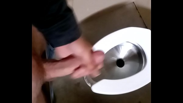 Solo masturbating in bathroom stall