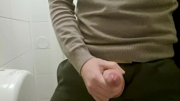 Wanking in IKEA restroom with a queue of people outside.