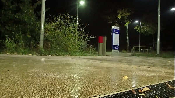 naked at toilet of the rest area
