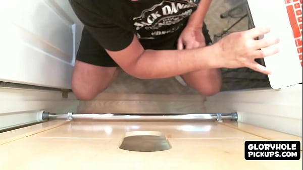 Sex starved pervert found a glory hole room to have some fun