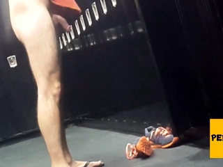 Caught getting hard on in locker room – boner spy, big dick