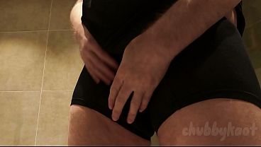 Chubbkaot Fucking His Dildo Again in Public Restroom