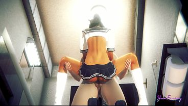 Yaoi Femboy Simon bareback in a restroom