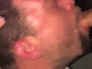 Girl films Boyfriend choking on a big cock at gloryhole