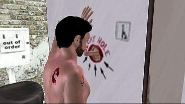 Animated 3D Gay Porn – Handsome Man Sucking Dick Through Glory Hole in Men’s Toilet