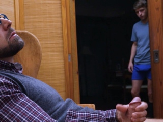 Horny stepson rides his stepdad fat dick