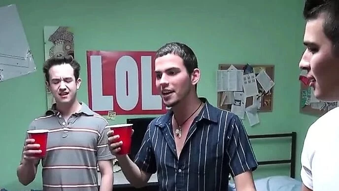 Kinky college guys have hardcore anal sex in the dorm room